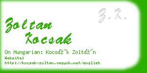 zoltan kocsak business card